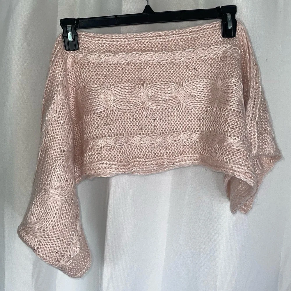 Jessica Simpson Scarf Cable Knit Sequin Sparkle Design